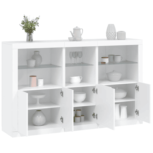 vidaXL Aparador com luzes LED 162x37x100 cm branco