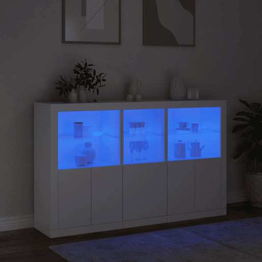 vidaXL Aparador com luzes LED 162x37x100 cm branco