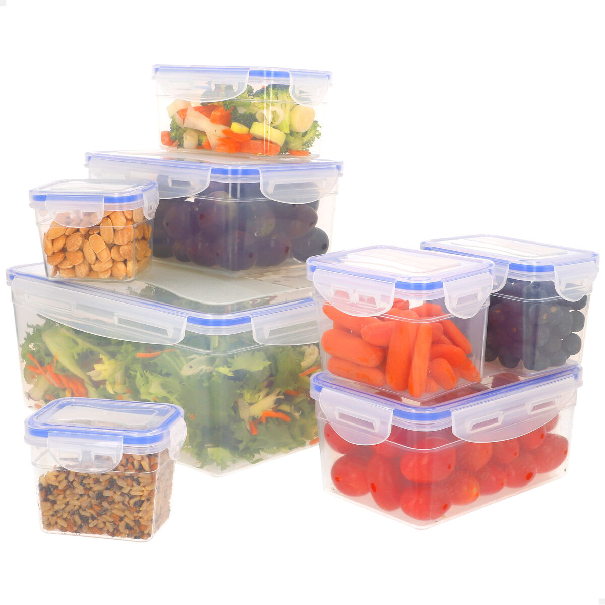 Max home pack 8 recipientes herméticos plástico 0,2 a 4,5l