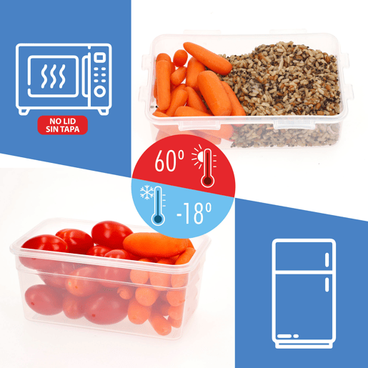 Max Home Pack 8 recipientes de plástico herméticos de 0,2 a 4,5L