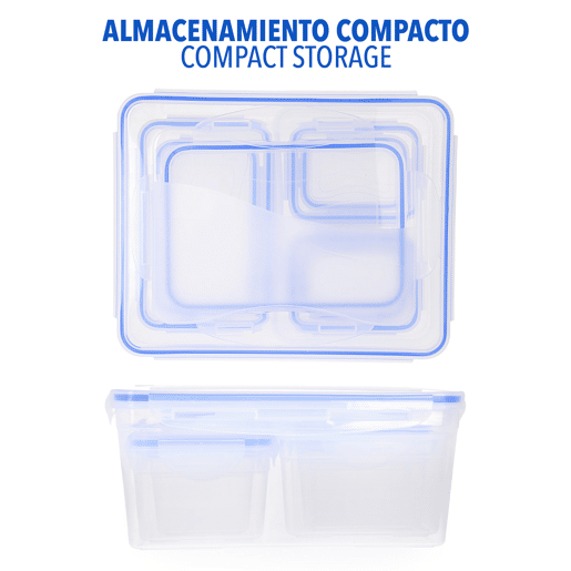 Max Home Pack 8 recipientes de plástico herméticos de 0,2 a 4,5L
