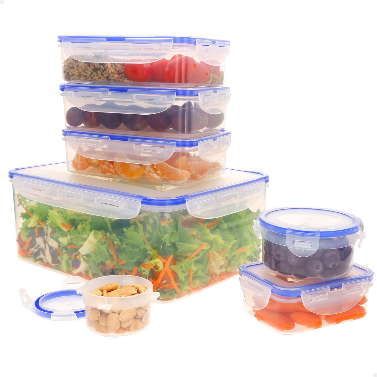 Max home pack 7 recipientes herméticos plástico 0,1 a 5l