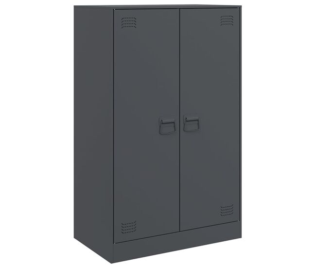 Vidaxl aparador de acero antracita 67x39x107 cm