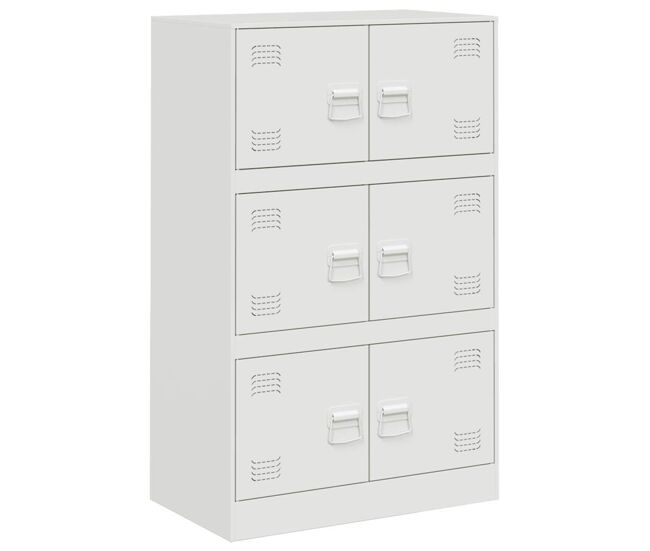 Vidaxl aparador de acero blanco 67x39x107 cm