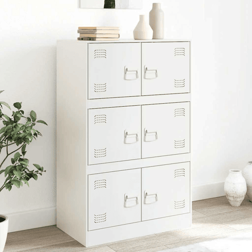 vidaXL Aparador 67x39x107 cm aço branco vidaXL Aparador 67x39x107 cm aço branco