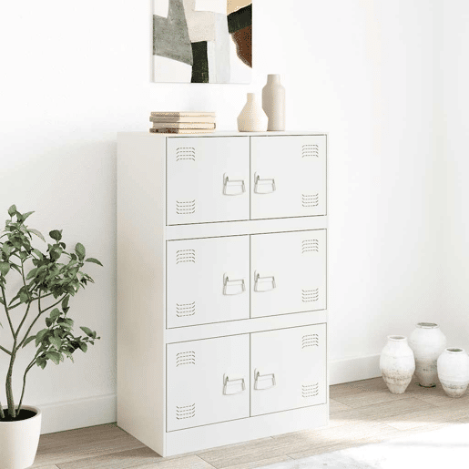 vidaXL Aparador 67x39x107 cm aço branco vidaXL Aparador 67x39x107 cm aço branco