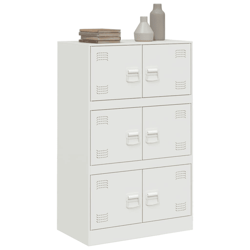 vidaXL Aparador 67x39x107 cm aço branco vidaXL Aparador 67x39x107 cm aço branco