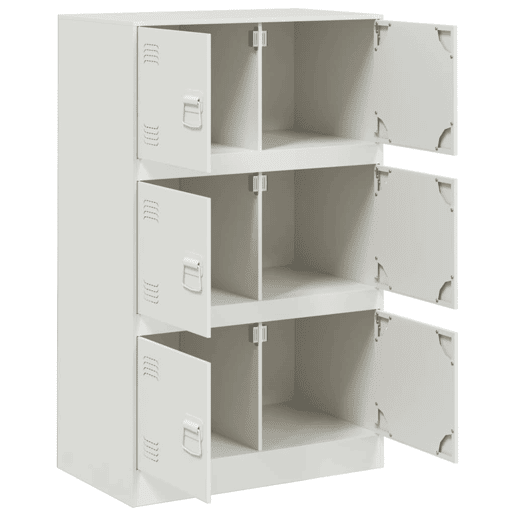 vidaXL Aparador 67x39x107 cm aço branco vidaXL Aparador 67x39x107 cm aço branco