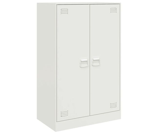 Vidaxl aparador de acero blanco 67x39x107 cm