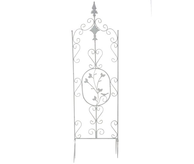 Reja outdoor de metal burgus decorativa blanco antiguo 1x35x122 cm