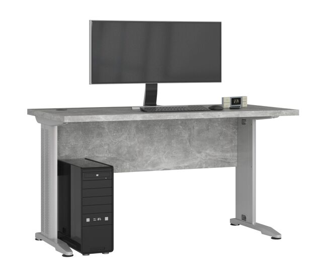 Escritorio akord bm135 gris hormigón 135 cm frente en color gris hormigón 135x60x76 cm