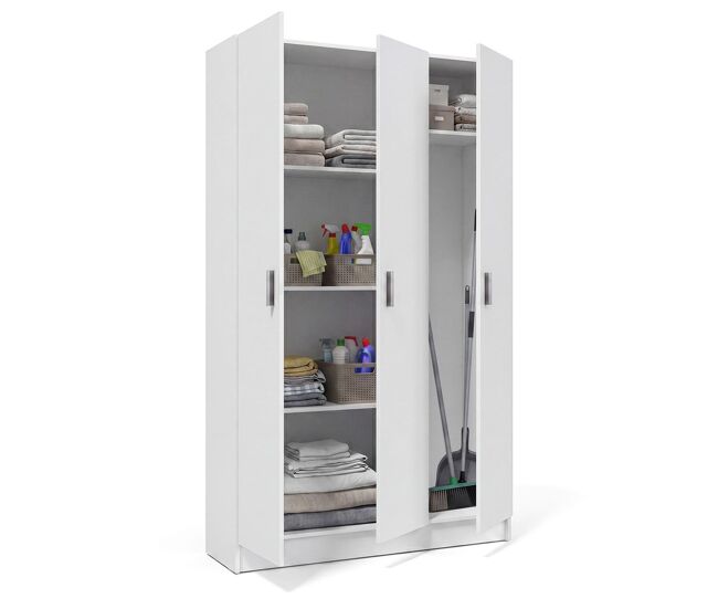 Armario de 3 puertas en blanco artik 109x180 cm multi useful