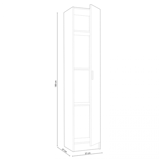 Armário multiusos 37 1 porta Carvalho 37 x 180 x 37 cm