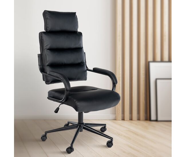 Silla de oficina Campo Simil cuero Negro/negro 78X61X119 cm