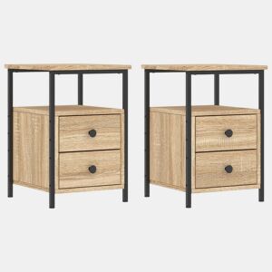 vidaXL Mesas de cabeceira 2 pcs derivados de madeira carvalho sonoma