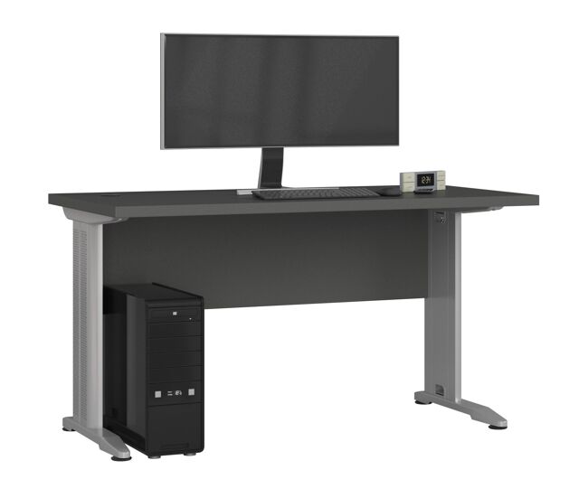 Escritorio akord bm135 grafito gris 135 cm frente en color grafito gris 135x60x76 cm