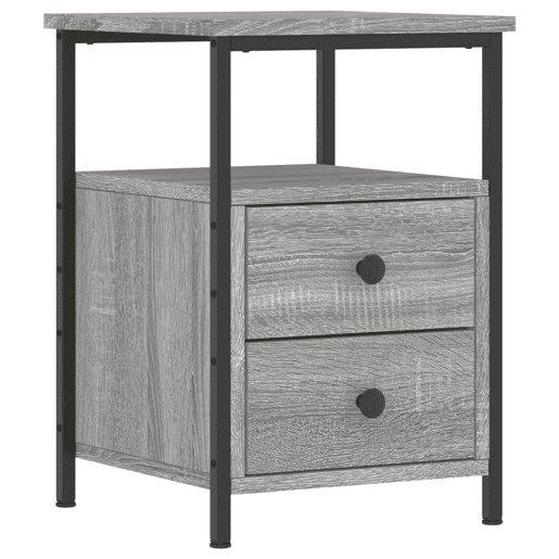 vidaXL Mesas de cabeceira 2 pcs derivados de madeira cinzento sonoma