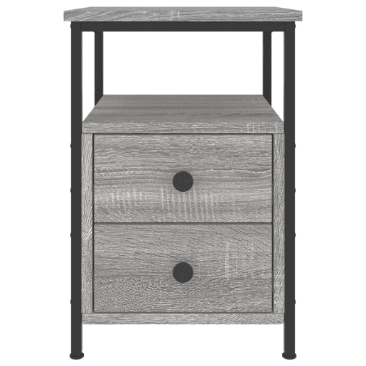 vidaXL Mesas de cabeceira 2 pcs derivados de madeira cinzento sonoma