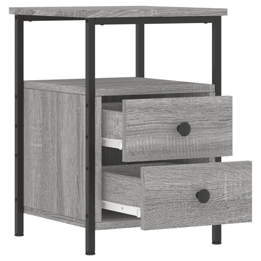 vidaXL Mesas de cabeceira 2 pcs derivados de madeira cinzento sonoma