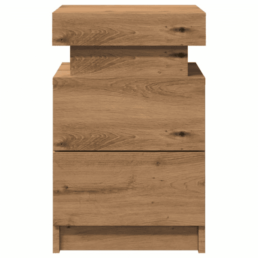 vidaXL Mesa de cabeceira c LED derivados madeira carvalho artisiano vidaXL Mesa de cabeceira c LED derivados madeira carvalho artisiano