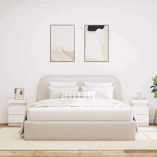 vidaXL Mesas de cabeceira com luzes LED 2 pcs 35x39x55 cm branco vidaXL Mesas de cabeceira com luzes LED 2 pcs 35x39x55 cm branco