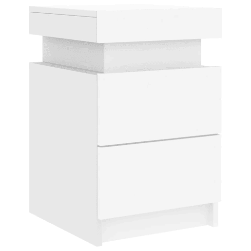 vidaXL Mesas de cabeceira com luzes LED 2 pcs 35x39x55 cm branco vidaXL Mesas de cabeceira com luzes LED 2 pcs 35x39x55 cm branco