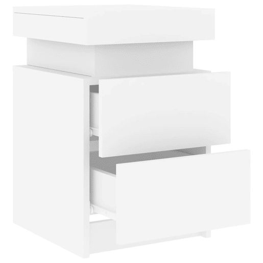 vidaXL Mesas de cabeceira com luzes LED 2 pcs 35x39x55 cm branco vidaXL Mesas de cabeceira com luzes LED 2 pcs 35x39x55 cm branco