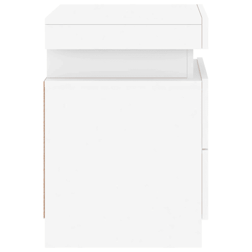 vidaXL Mesas de cabeceira com luzes LED 2 pcs 35x39x55 cm branco vidaXL Mesas de cabeceira com luzes LED 2 pcs 35x39x55 cm branco