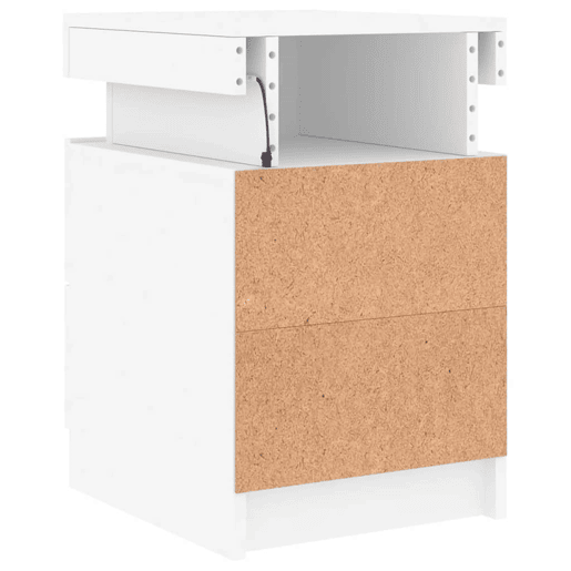 vidaXL Mesas de cabeceira com luzes LED 2 pcs 35x39x55 cm branco vidaXL Mesas de cabeceira com luzes LED 2 pcs 35x39x55 cm branco