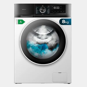 Cecotec Máquina de lavar roupa de carga frontal de 8 kg, branca, 1400 rpm, Motor Inverter Plus, vapor e classe A.