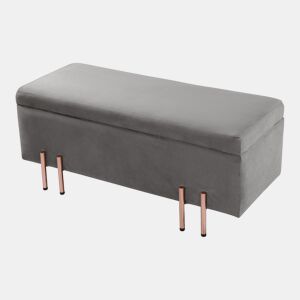 Arca de assento Dals veludo pernas metálicas 118 x 40 x 42 cm - Cinzento en.casa