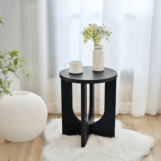 Mesa de apoio Kysdajore redonda 50xØ40 cm Preto en.casa