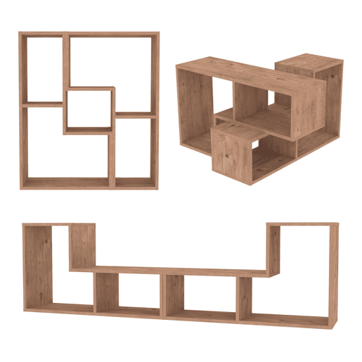 Conjunto de mobiliário modular Hustersurd de 2 peças DIY - Carvalho en.casa