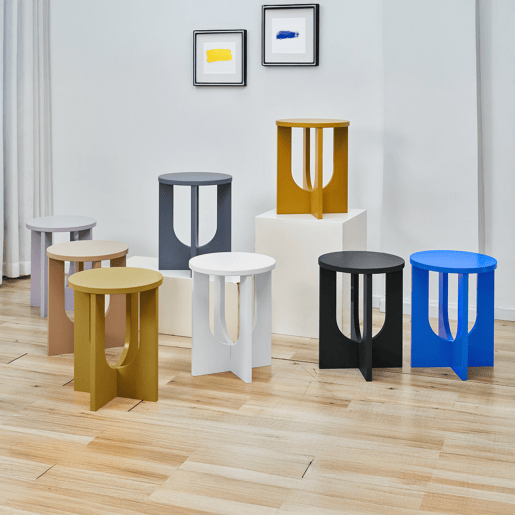 Mesa de apoio Kysdajore redonda 50xØ40 cm Amarelo mostarda en.casa