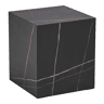 Mesa de apoio Ellelu cubo MDF 45x40x40cm Aspeto mármore preto en.casa
