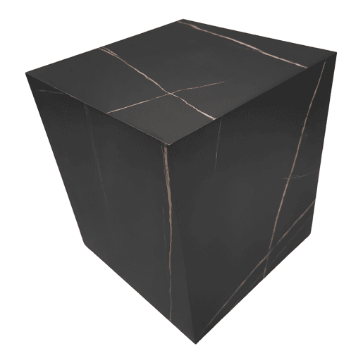 Mesa de apoio Ellelu cubo MDF 45x40x40cm Aspeto mármore preto en.casa