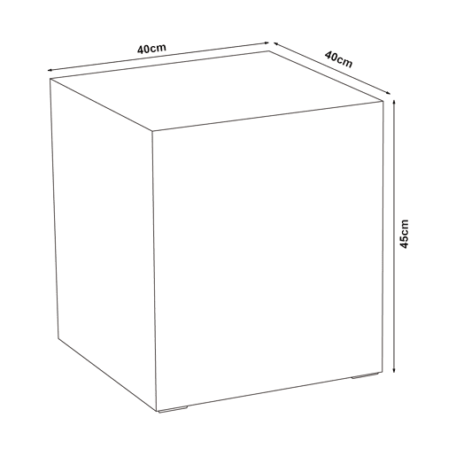 Mesa de apoio Ellelu cubo MDF 45x40x40cm Aspeto mármore preto en.casa