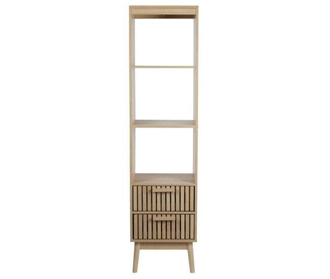 Columna con 2 cajones con frentes acanalados y 3 nichos h160 cm - klaus