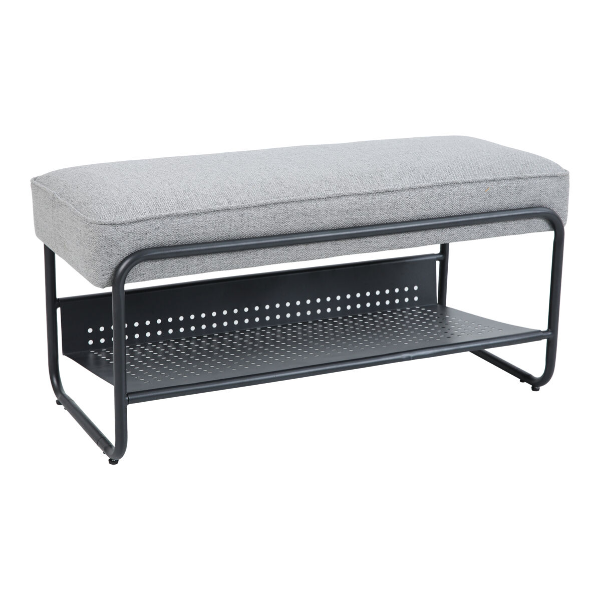 Banco zapatero lillehammer metal/textil 90x37x42cm - gris [en.casa]