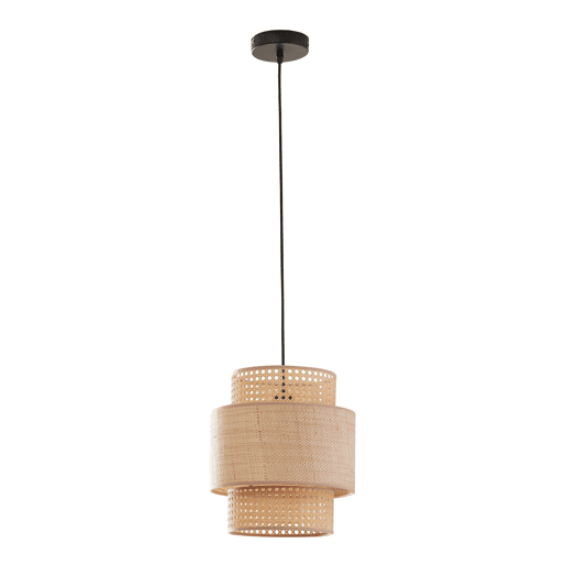 Candeeiro suspenso Biggar de 1 luz 170 cm de altura Aspeto de rotim  padrão de vime