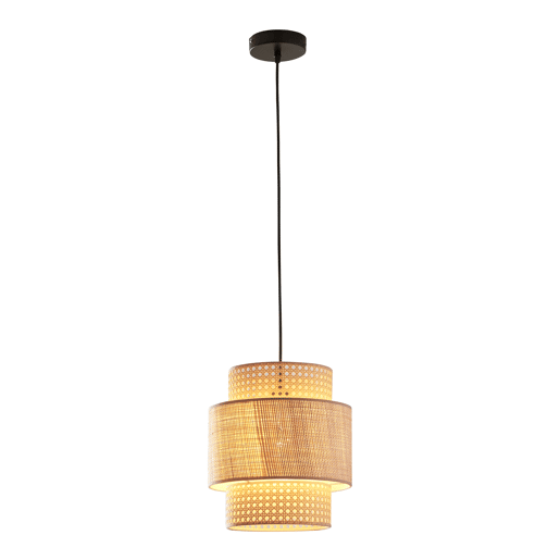 Candeeiro suspenso Biggar de 1 luz 170 cm de altura Aspeto de rotim  padrão de vime