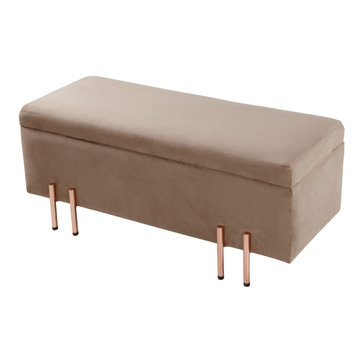 Banco con almacenaje dals 100x40x42 cm terciopelo - marrón [en.casa]