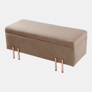 Arca de assento Dals veludo pernas metálicas 100 x 40 x 42 cm - Castanho en.casa