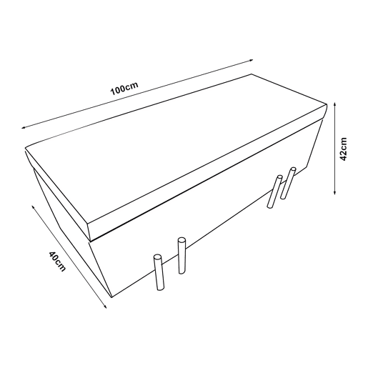 Arca de assento Dals veludo pernas metálicas 100 x 40 x 42 cm - Castanho en.casa