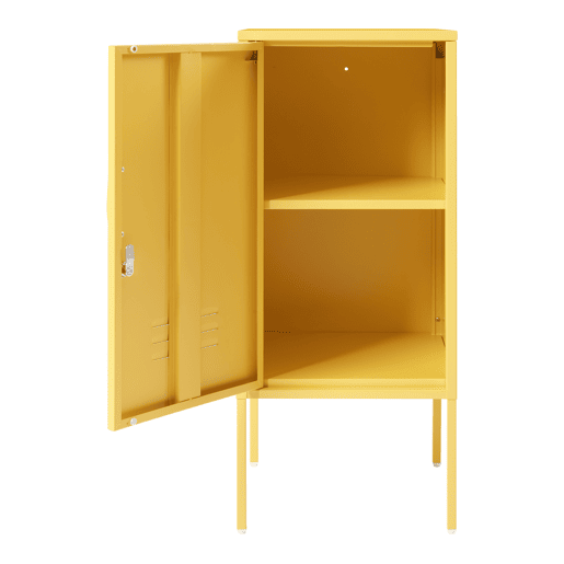 Armário de cabeceira Hausjärvi com porta 82x35x35 cm aço - Amarelo en.casa