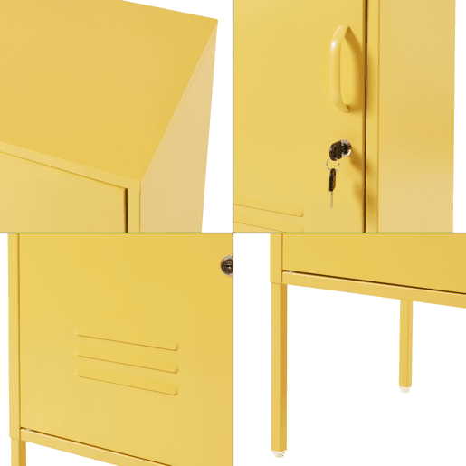 Armário de cabeceira Hausjärvi com porta 82x35x35 cm aço - Amarelo en.casa