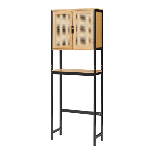 Armário de casa de banho sobre sanita Tervola bambu 172x63x27 cm - PretoNatural en.casa Armário de casa de banho sobre sanita Tervola bambu 172x63x27 cm - PretoNatural en.casa