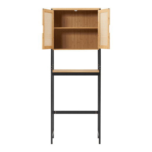 Armário de casa de banho sobre sanita Tervola bambu 172x63x27 cm - PretoNatural en.casa Armário de casa de banho sobre sanita Tervola bambu 172x63x27 cm - PretoNatural en.casa