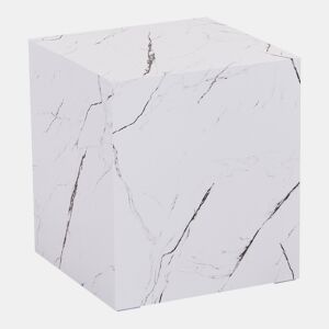 Mesa de apoio Ellelu cubo MDF 45x40x40cm Aspeto mármore branco en.casa