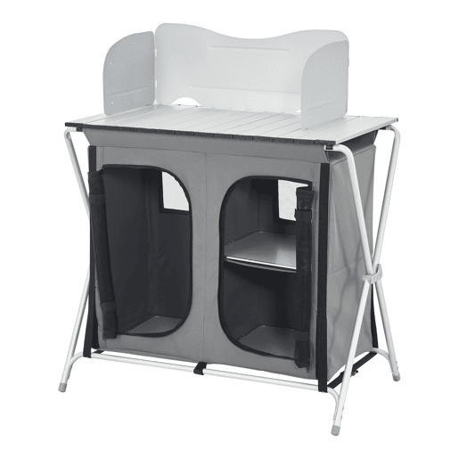 Cozinha de campismo com 3 prateleiras Tullinge 105 x 80 x 51 cm Cinzento escuro Resistente ao vento en.casa
